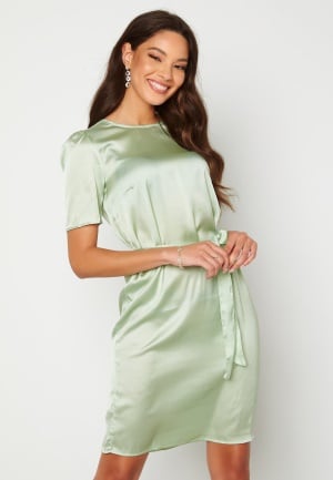 Alexandra Nilsson X Bubbleroom Satin T-shirt Dress Mint green 36