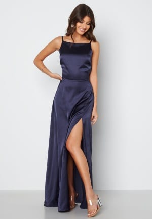 Bubbleroom Occasion Laylani Satin Gown Navy 36