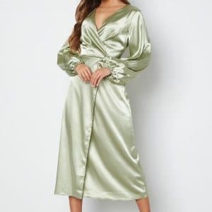 Bubbleroom Occasion Misha Satin Dress Dusty green 36