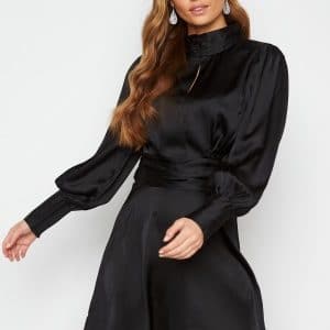 BUBBLEROOM Safia satin dress Black 36