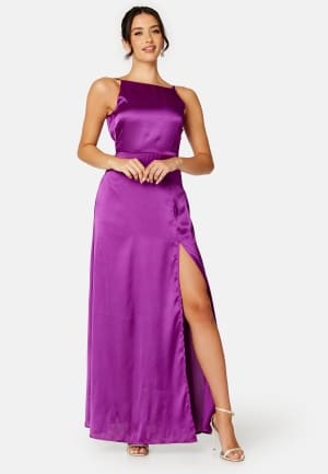 Bubbleroom Occasion Laylani Satin Gown Dark purple 36