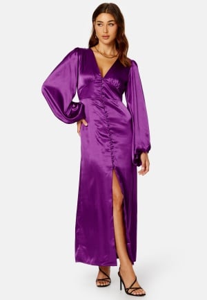 VILA Adilina Plain L/S Maxi Dress Sparkling Grape 36