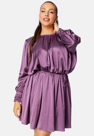 BUBBLEROOM Klara Satin Dress Dark purple 2XL