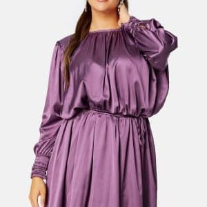 BUBBLEROOM Klara Satin Dress Dark purple S