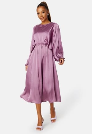 Bubbleroom Occasion Khrista Satin Dress Dark purple XL