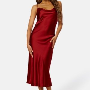 Object Collectors Item Sateen S/L Midi Dress Red Dahlia 40