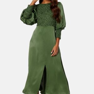 byTiMo Crépe Satin Midi Dress 030 - Emerald L