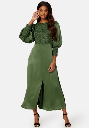 byTiMo Crépe Satin Midi Dress 030 - Emerald L