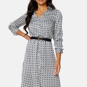 BUBBLEROOM Lillyanna satin shirt dress Blue / Patterned 52