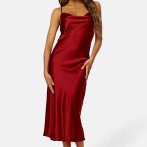Object Collectors Item Sateen S/L Midi Dress Red Dahlia 42