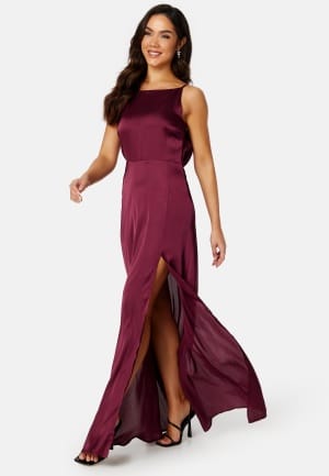 Bubbleroom Occasion Laylani Satin Gown Wine-red 34