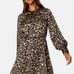 BUBBLEROOM Catalina Satin Dress Leopard 34