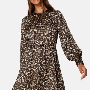 BUBBLEROOM Catalina Satin Dress Leopard 46