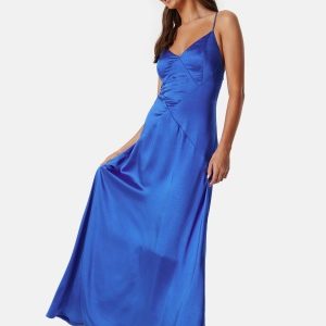 Bubbleroom Occasion Satin Strap Gown Blue 34