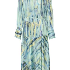 Gestuz - Kjole - WaleryGZ P Wrap Dress - Green Aqua Art