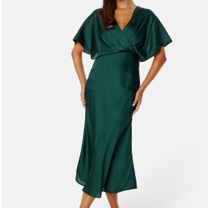 Bubbleroom Occasion Selena Satin Dress Dark green 34