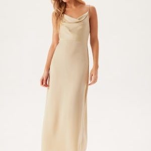 Bubbleroom Occasion Waterfall Satin Ankle dress Cream 34