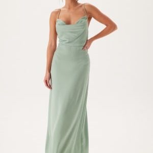 Bubbleroom Occasion Waterfall Satin Ankle dress Dusty green 34