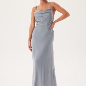 Bubbleroom Occasion Waterfall Satin Ankle dress Light blue 40