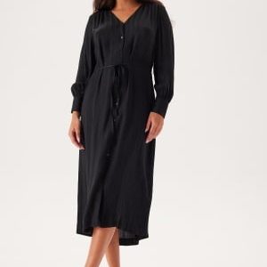 GANT Relaxed Satin Stripe Shirt Dress Black 34