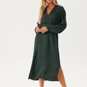 VILA Vimarosa L/S V-NECK MIDI DRESS Scarab 34