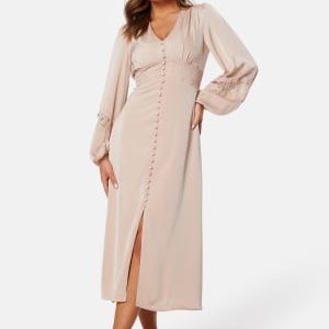 Bubbleroom Occasion Satin Midi Dress Champagne L