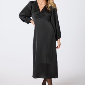 Isobel Heavy Sateen kjole - sort