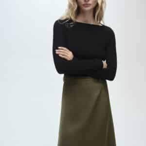 Combined Satin Effect Dress
