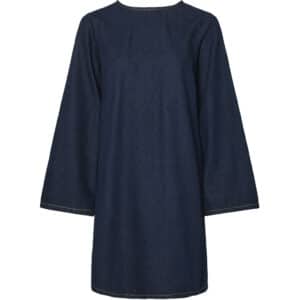 PIECES dame kjole PCOFELIA - Medium Blue Denim Black satin bow