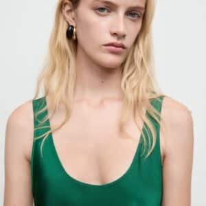 Satin Dress With a Lowcut Neckline