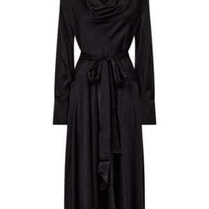 Solid Stretch Satin Cowl Scarf Midi