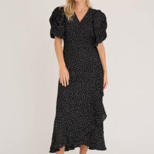 A-View - Kjole - Sinda Dot Dress - Black/White