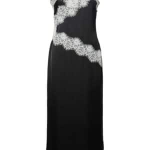 Pieces - Kjole - Ariel SL Ankle Dress - Black White Lace